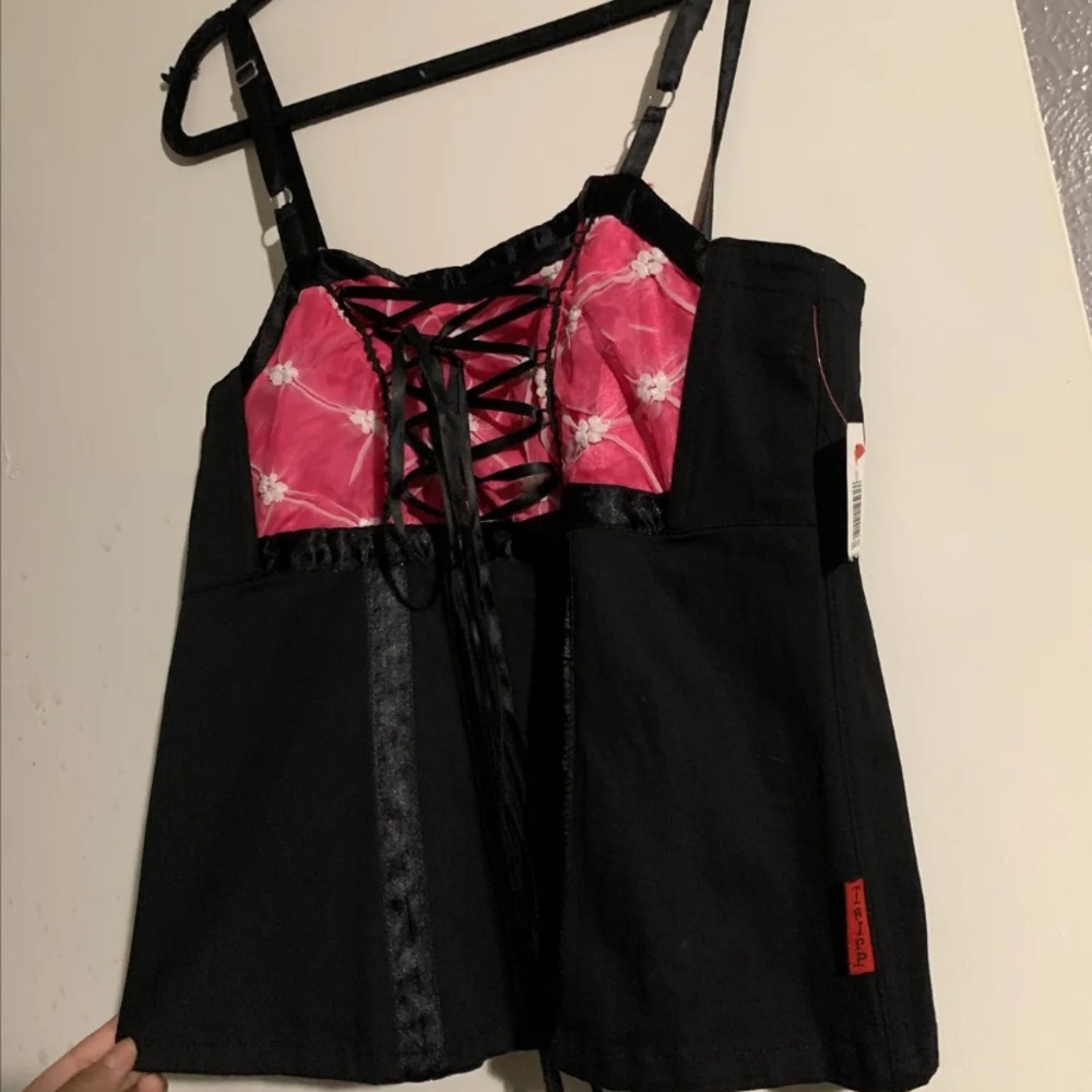 Tripp NYC Black and Pink corset top